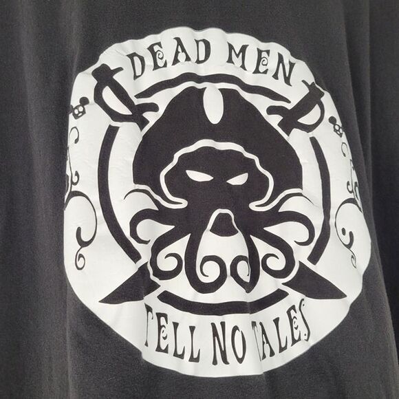Dixxon Size 3XL Dead Men Tell No Tales Pirate Graphic T-Shirt Short Sleeve Black - Picture 7 of 10